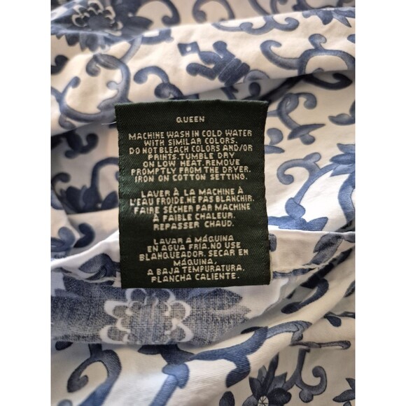 Ralph Lauren set Porcelain Rosette Blue Queen Flat, Fitted, Pillowcase - Picture 3 of 5